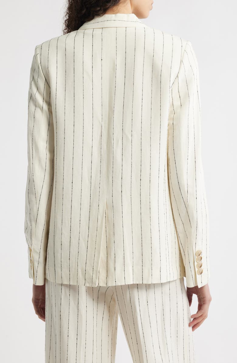 Nordstrom The Liv Boyfriend Pinstripe Blazer, Alternate, color, Ivory- Black Pinstripe