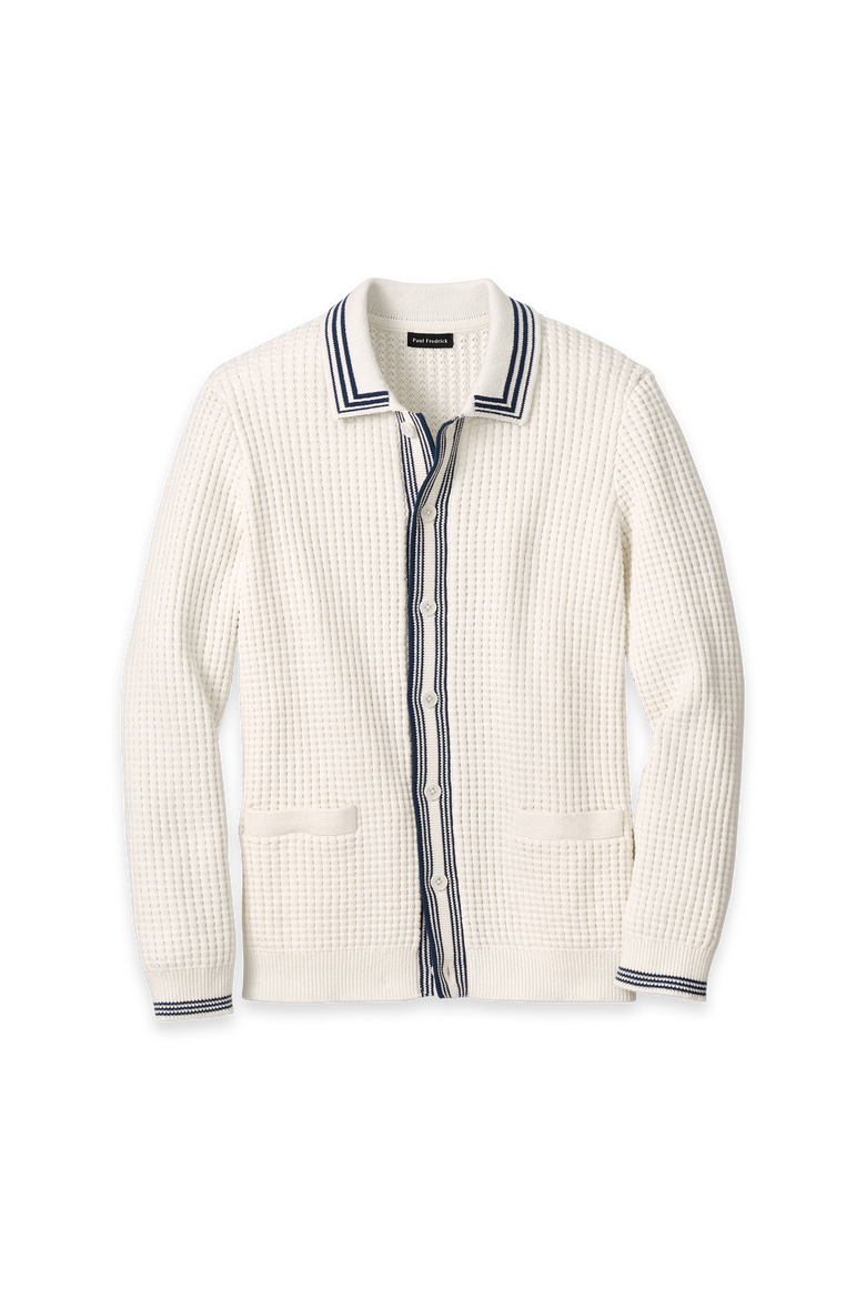 Cotton Button Front Polo, Main, color, Ivory