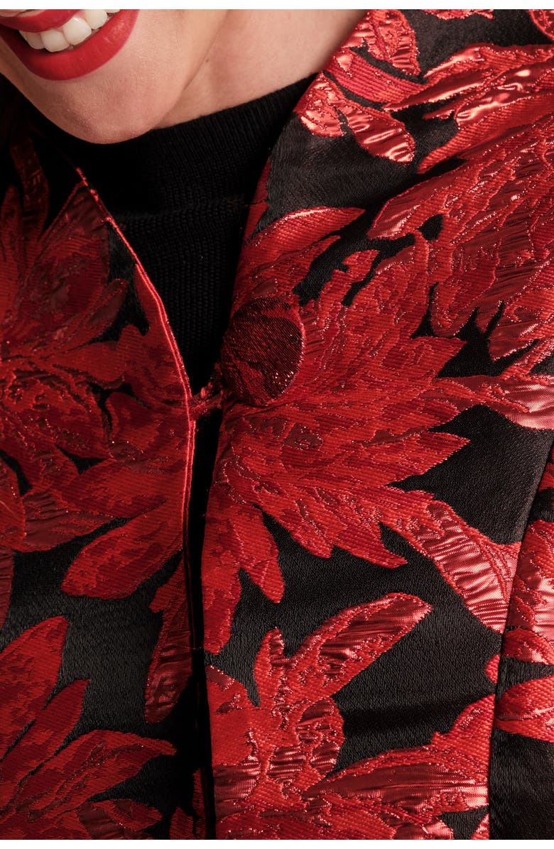 Frances Valentine Swing Jacket, Alternate, color, Red/Black