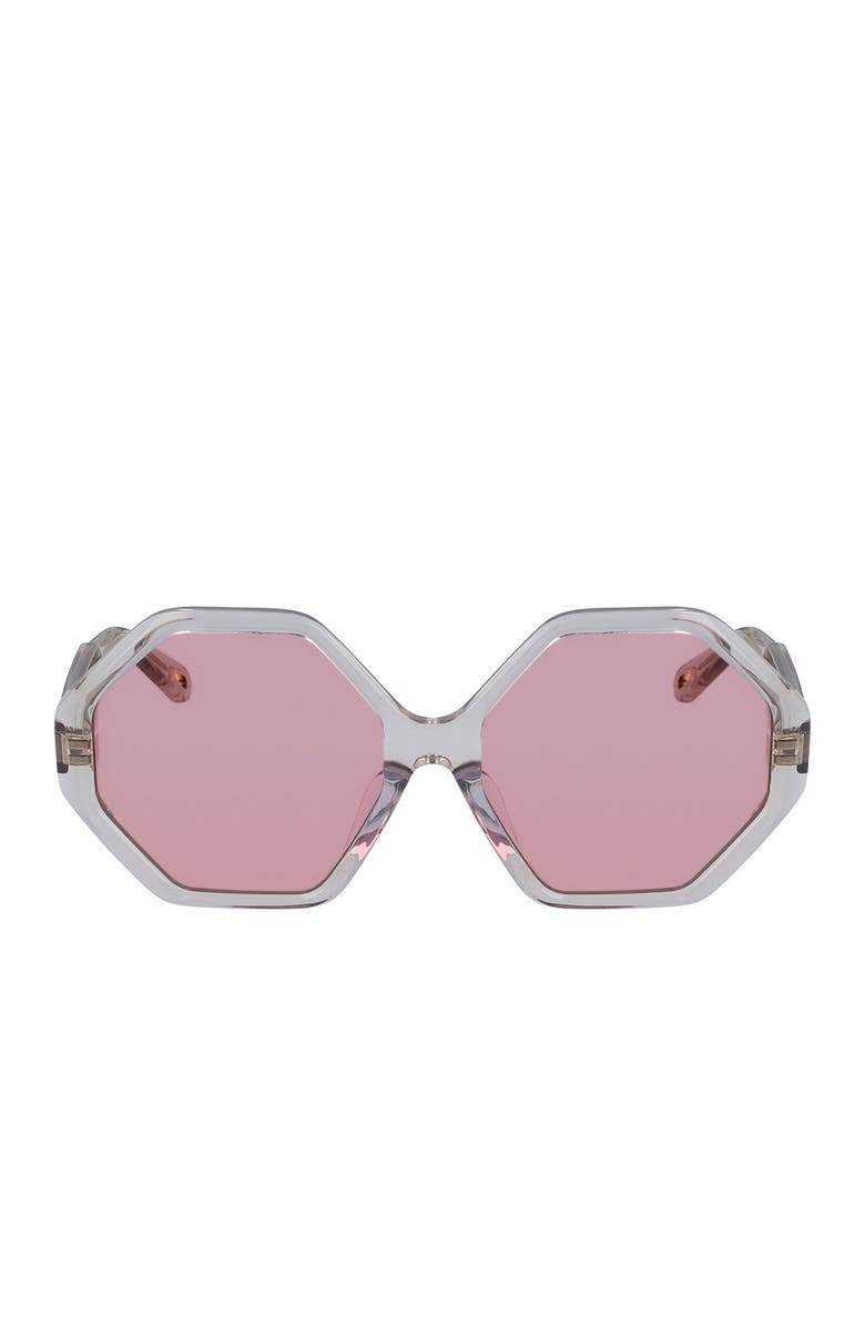 Chloé Willow 57mm Geo Sunglasses, Alternate, color,