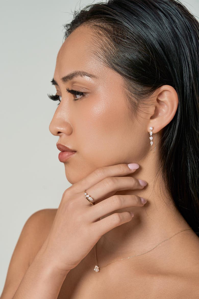 Elenya 14K Gold Lab Grown Diamond Drop Earrings - 1.25 Ct, Alternate, color, 14K Yellow Gold