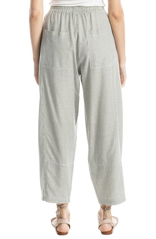 Max Studio Stripe Linen Blend Barrel Pants