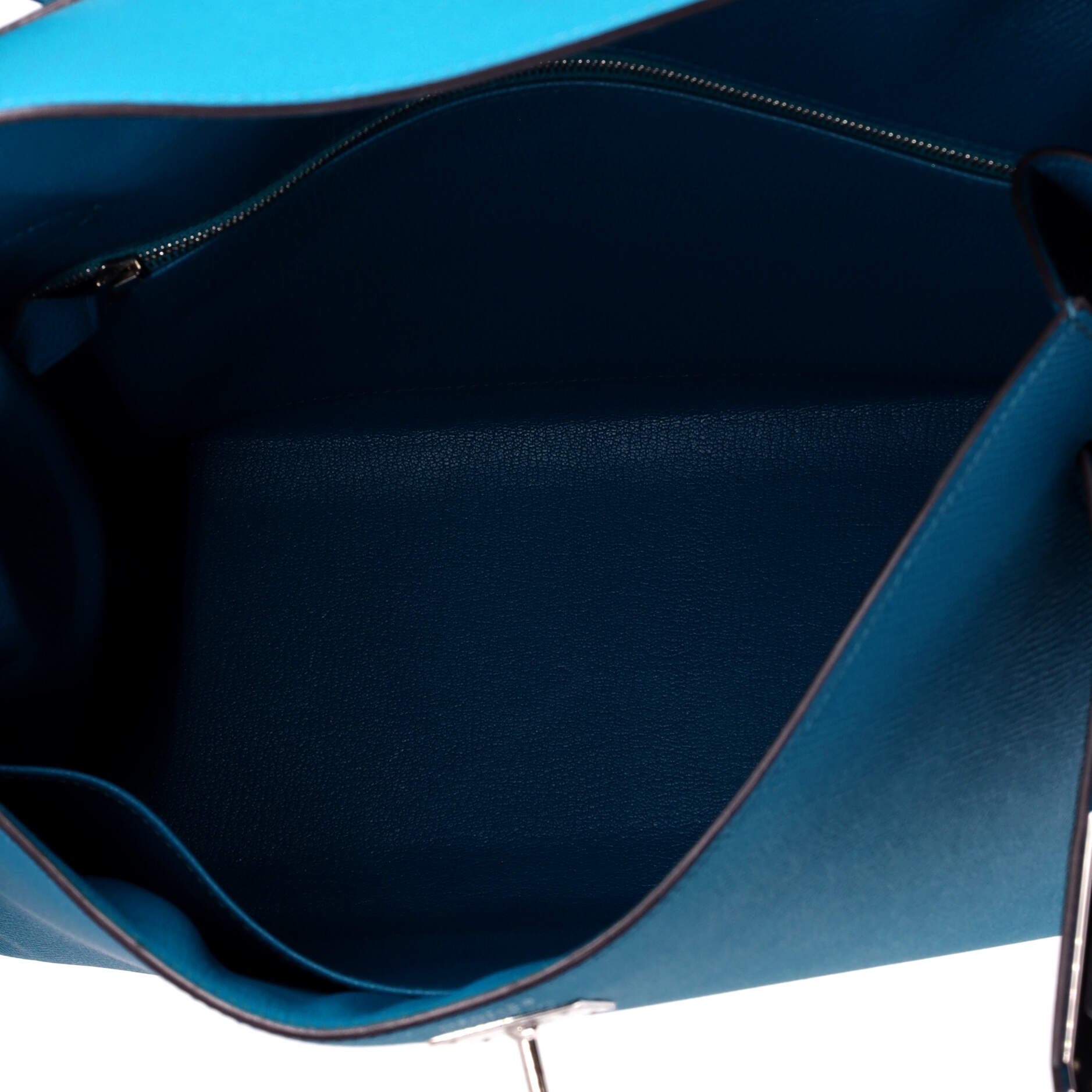 Pre-Owned Hermes Kelly Handbag Blue Epsom with Palladium Hardware 35, Alternate, color, Bleu Izmir