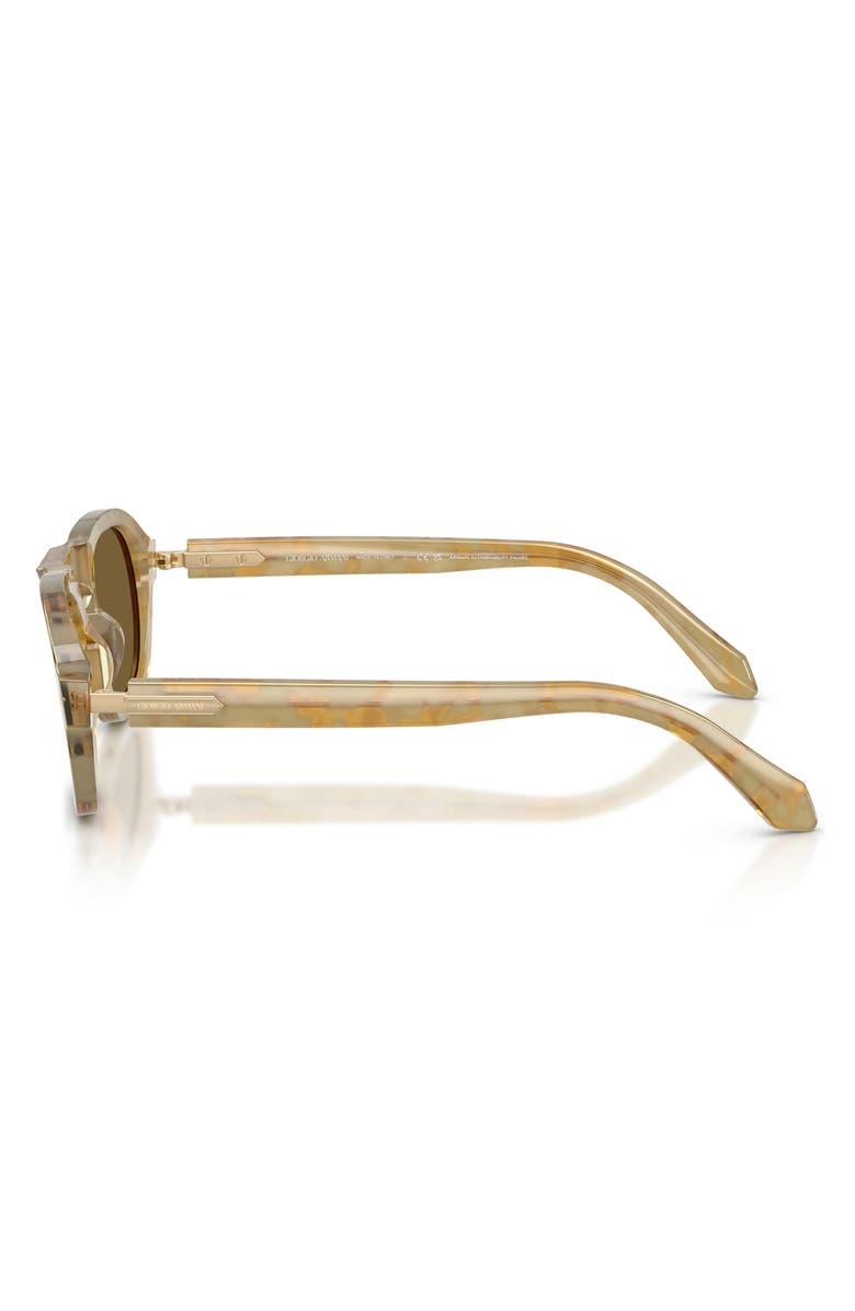 AX Armani Exchange 49mm Pillow Sunglasses, Alternate, color, Yellow Havana / Dark Brown