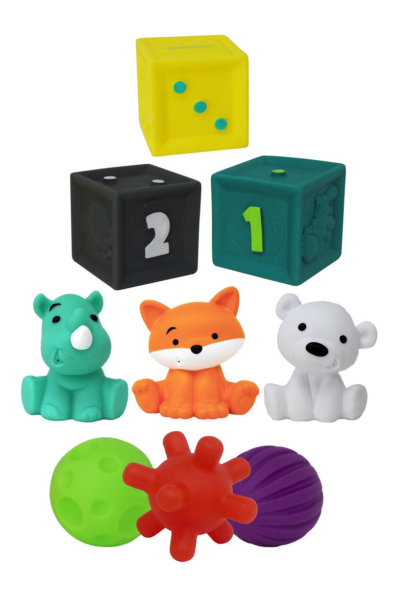 Tub O' Toys 9-Piece Infant Sensory Toy Set, Main, color, MULTI