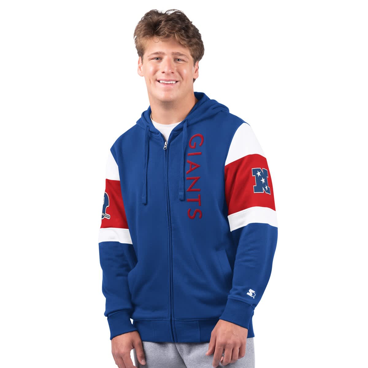 Starter Royal New York Giants Extreme Vintage Logo Full-zip Hoodie