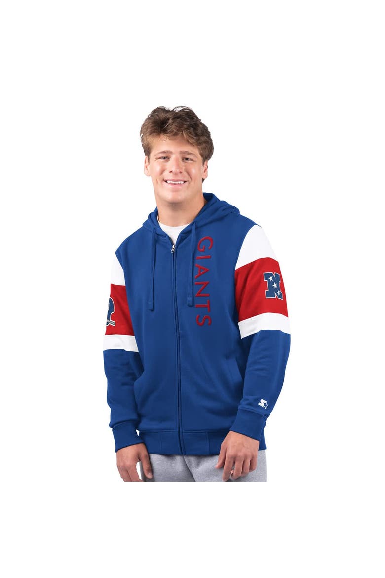 Men's Starter Royal New York Giants Extreme Vintage Logo Full-Zip Hoodie, Main, color, Royal