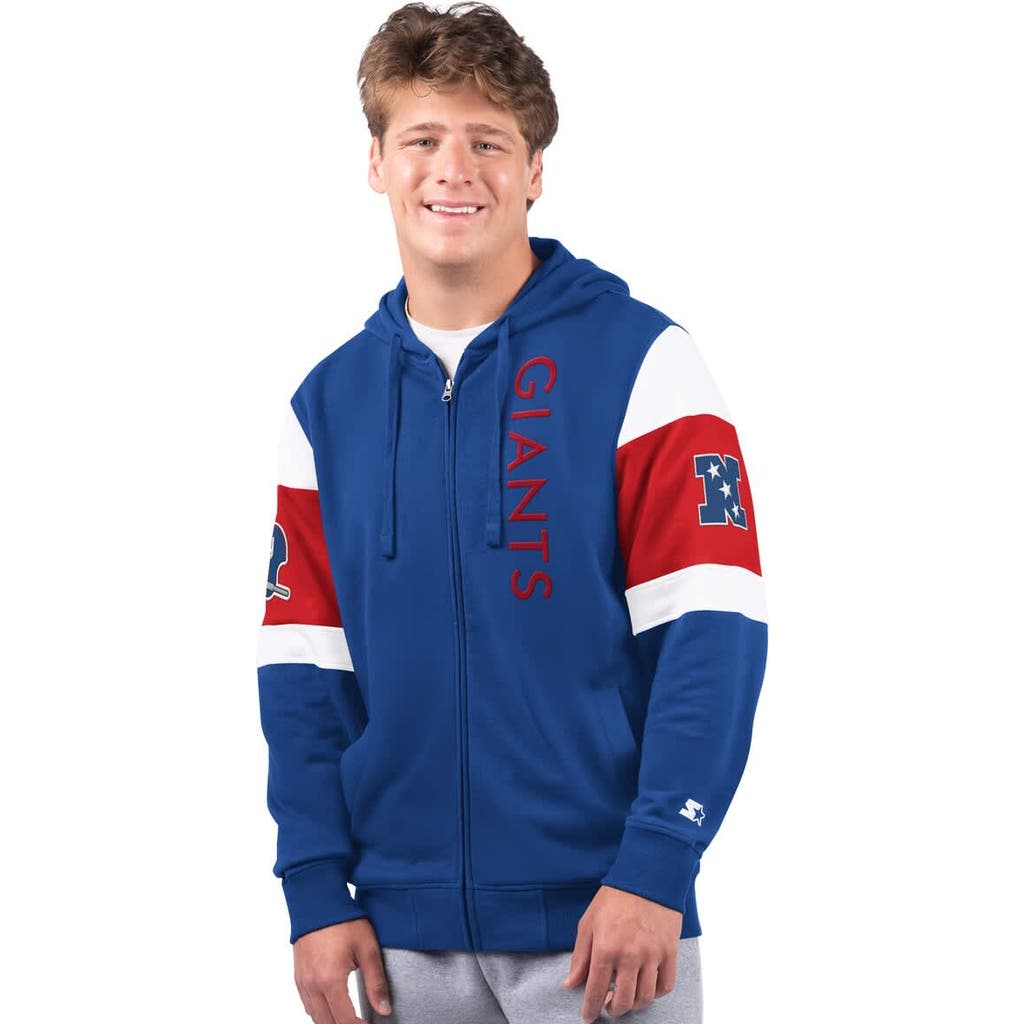 Starter Royal New York Giants Extreme Vintage Logo Full-zip Hoodie