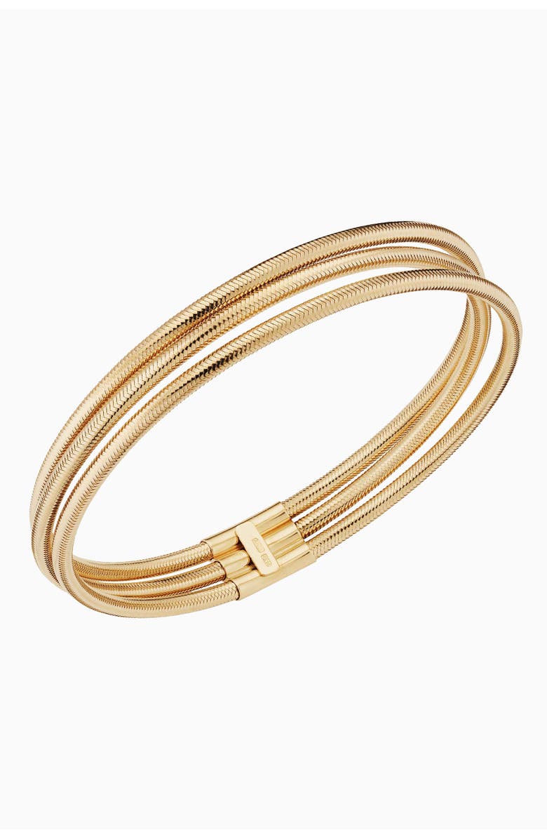 Oradina 14K Yellow Gold Mesh Glamour Stack Bracelet, Main, color, Yellow Gold