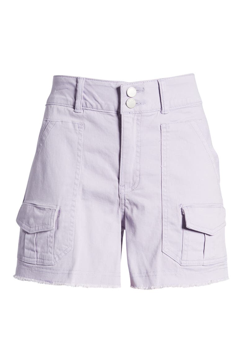 'Ab'Solution Frayed High Waist Cargo Shorts, Alternate, color, LVDT-LAVENDER DUST
