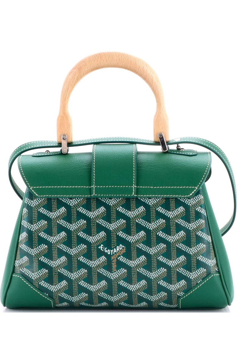 Pre-Owned Goyard Saigon Top Handle Bag Coated Canvas with Leather Mini, Alternate, color, Green