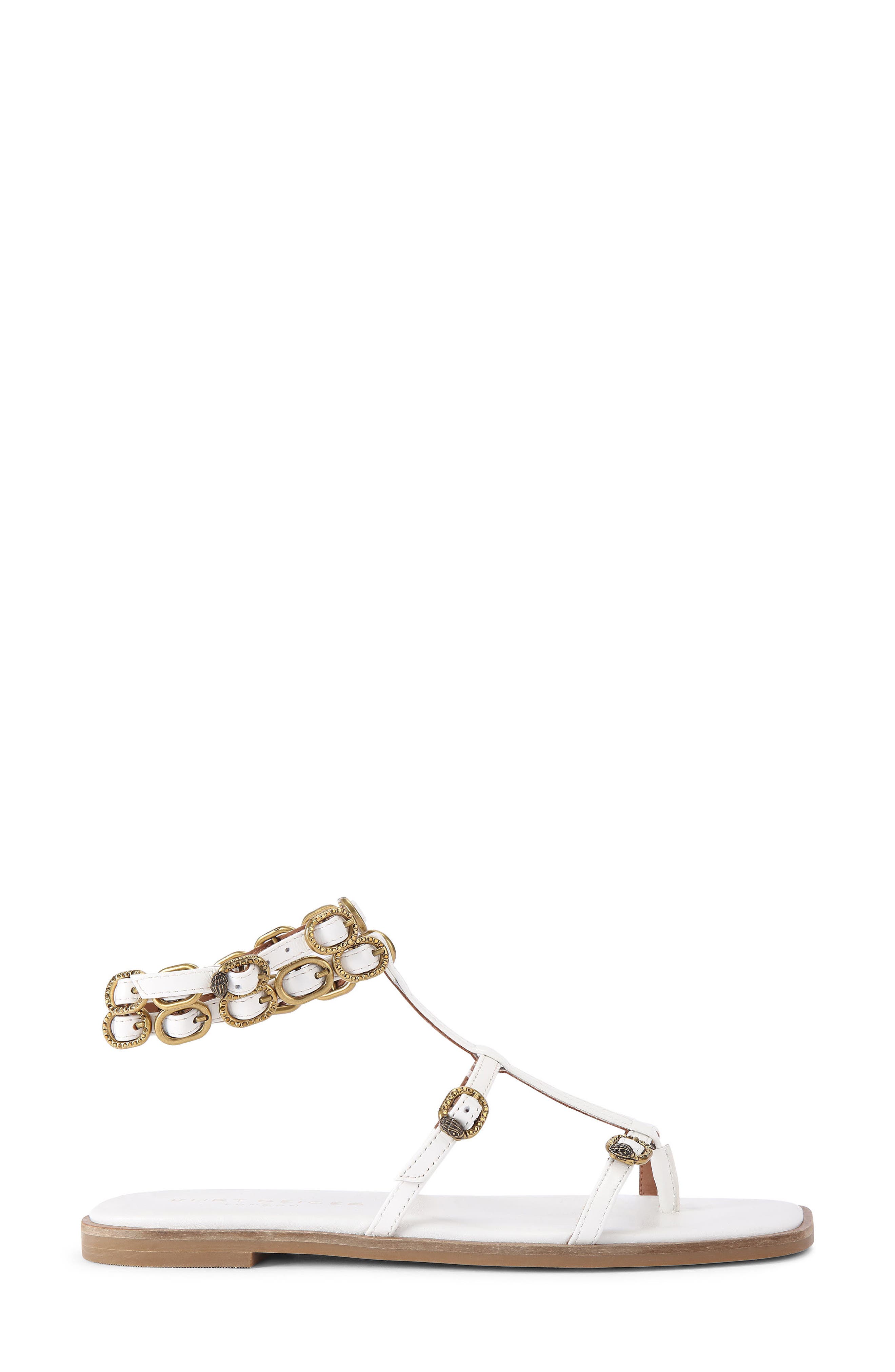 Kurt Geiger London Regent Buckle Embellished Gladiator Sandal, Main, color, 