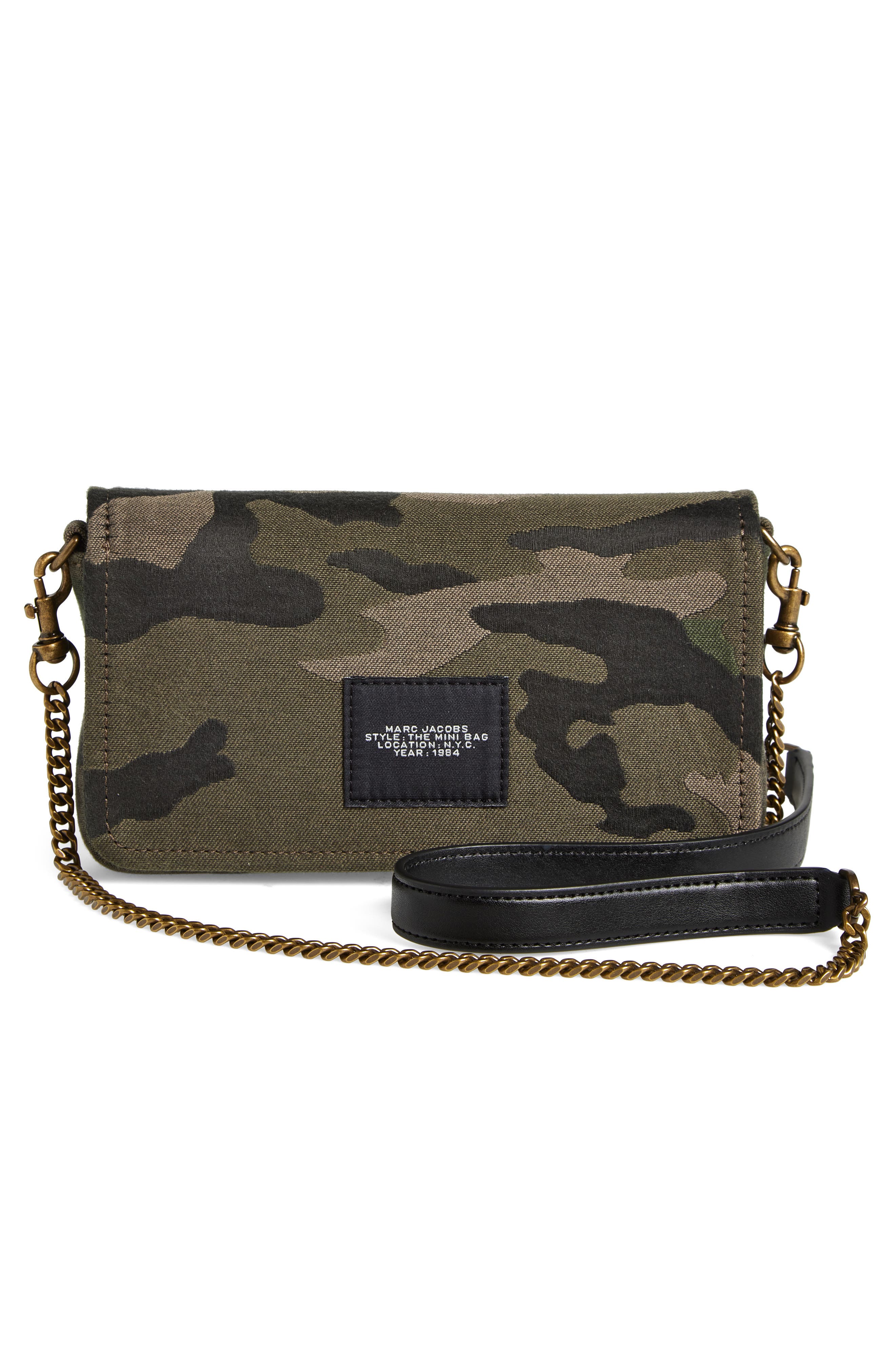 Marc Jacobs The Mini Bag Camo Jacquard Shoulder Bag, Alternate, color, 