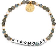 Little Words Project Strong AF Beaded Stretch Bracelet