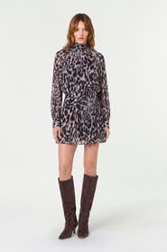 NICHOLAS Courtney Front Neck Tie Printed Mini Dress