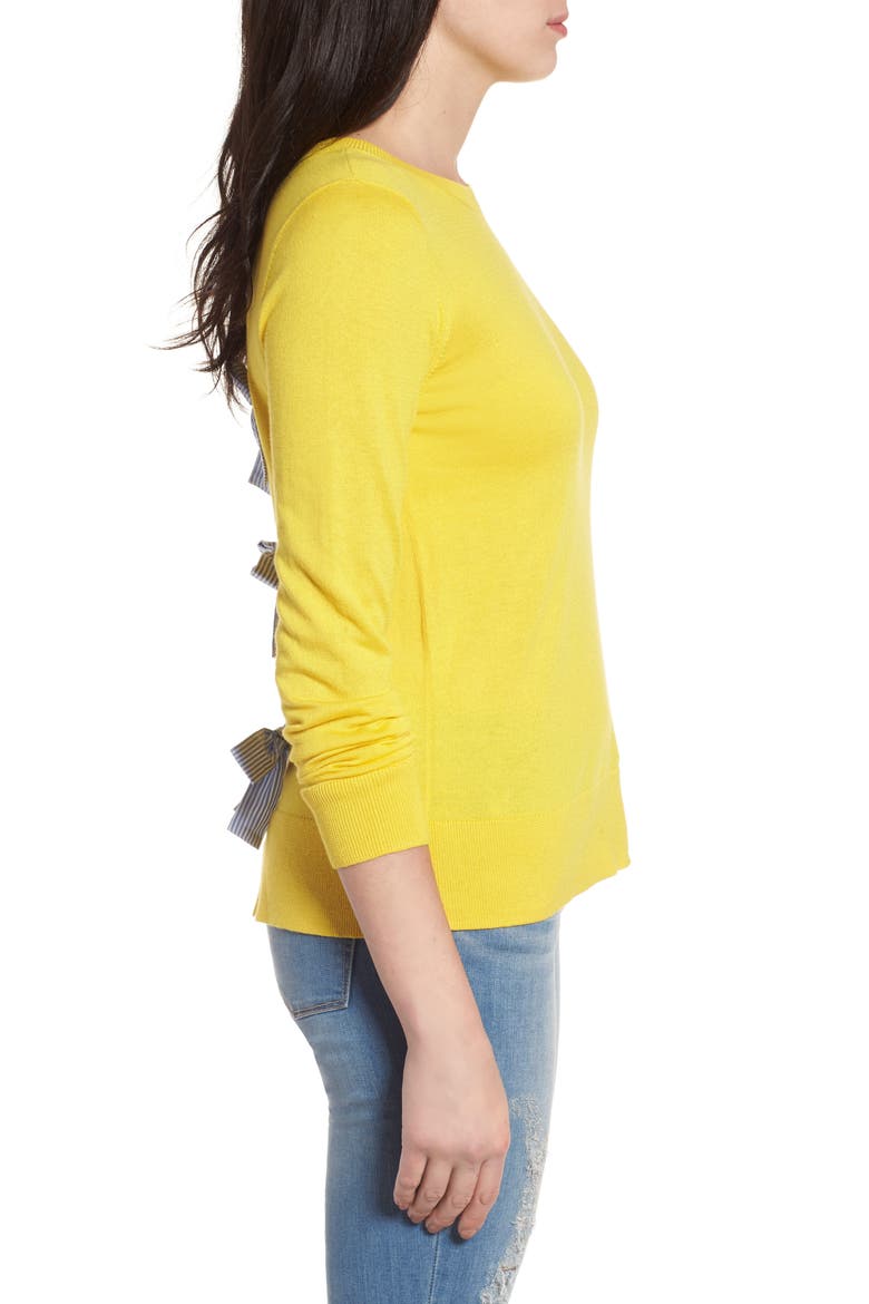 Bow Back Sweater, Alternate, color, YELLOW MAIZE