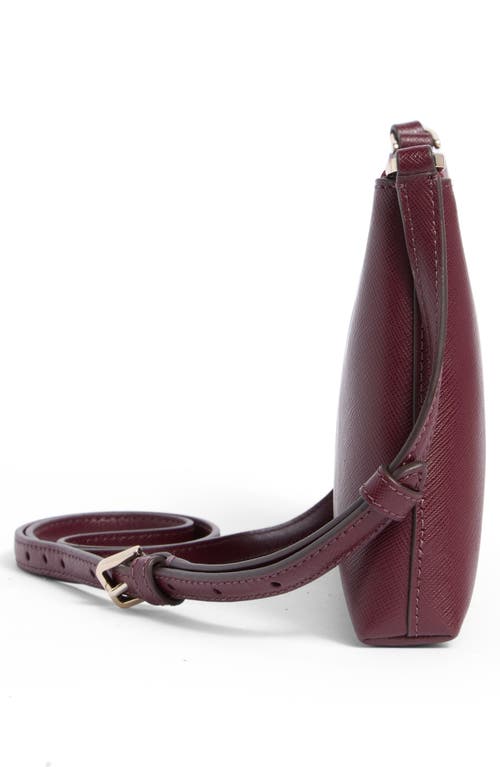 Kate Spade New York Sadie Saffiano Leather Small Crossbody Bag In Burgundy