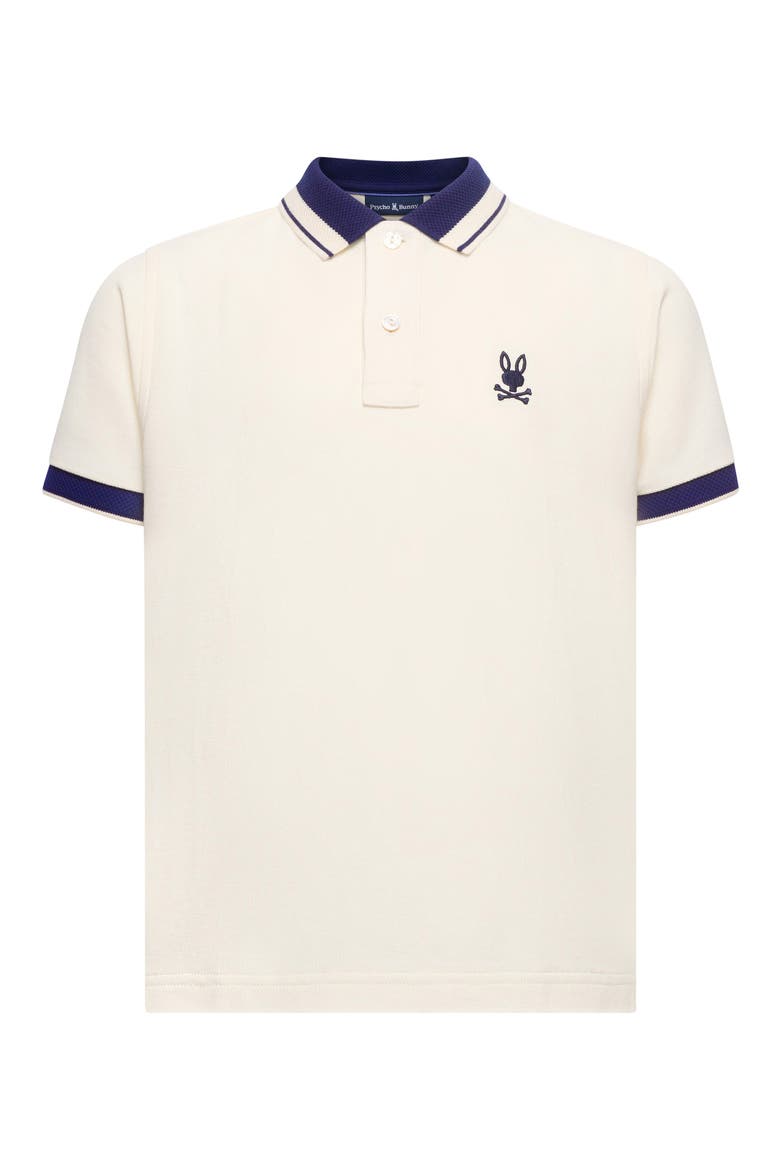 Kids' Textured Collar Pima Cotton Piqué Polo, Main, color, PRISTINE