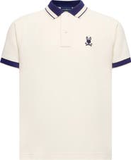 Psycho Bunny Kids' Textured Collar Pima Cotton Piqué Polo