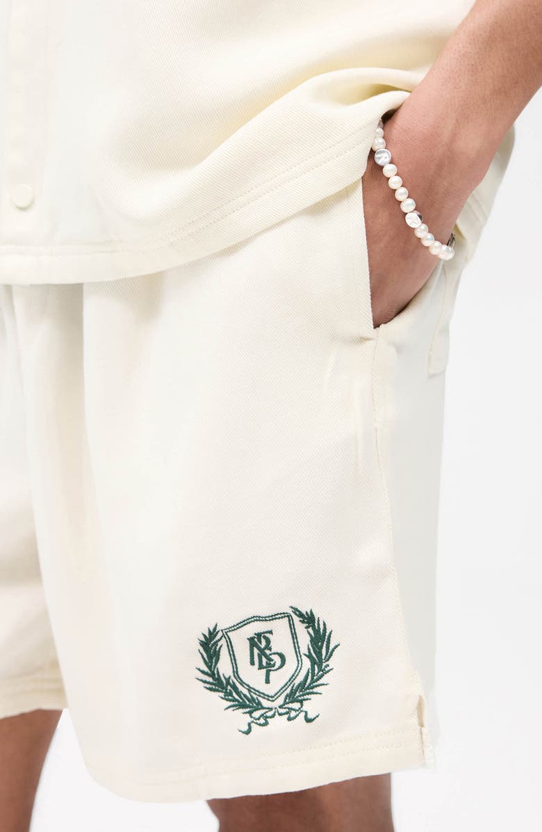 Represent Crest Shorts, Alternate, color, Antique White