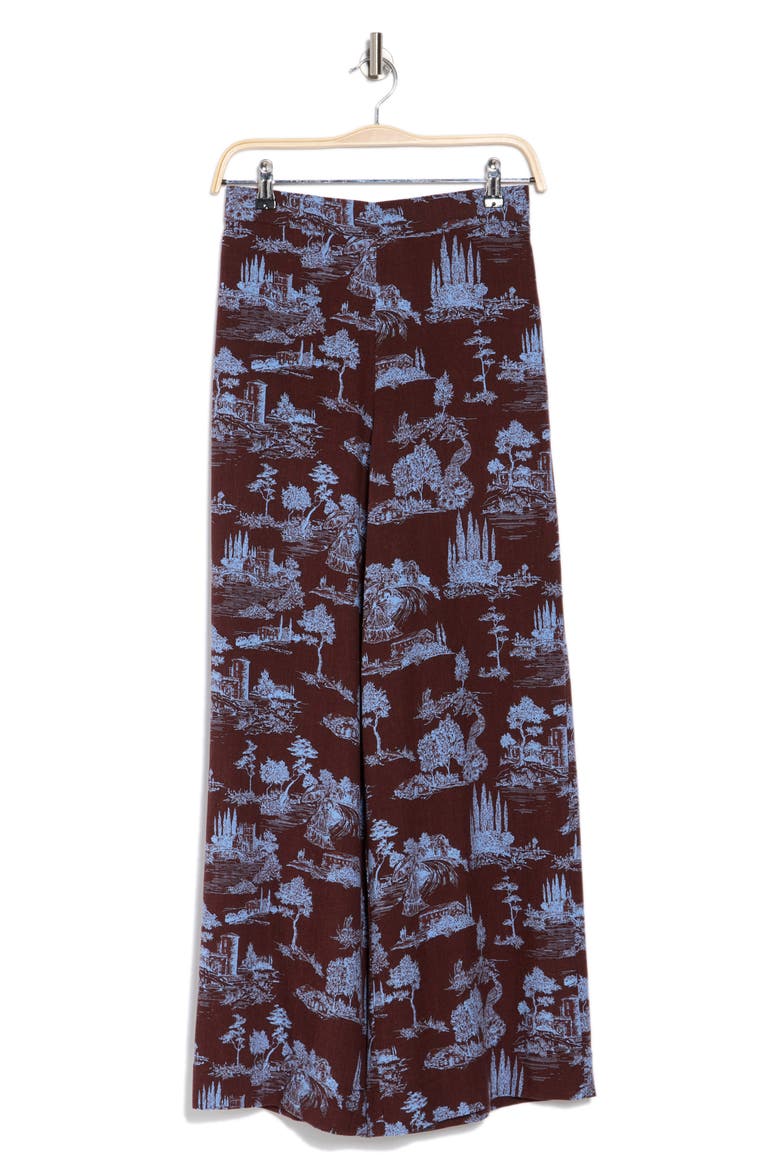 Cassie Wide Leg Pants, Alternate, color, TOTALLY TOILE/CHOCOLATE