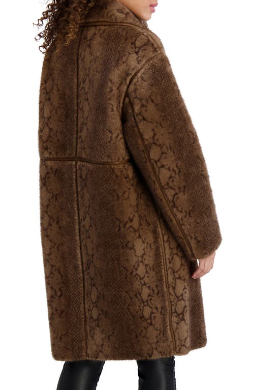 Karl Lagerfeld Paris Faux Fur Jacket In Brown