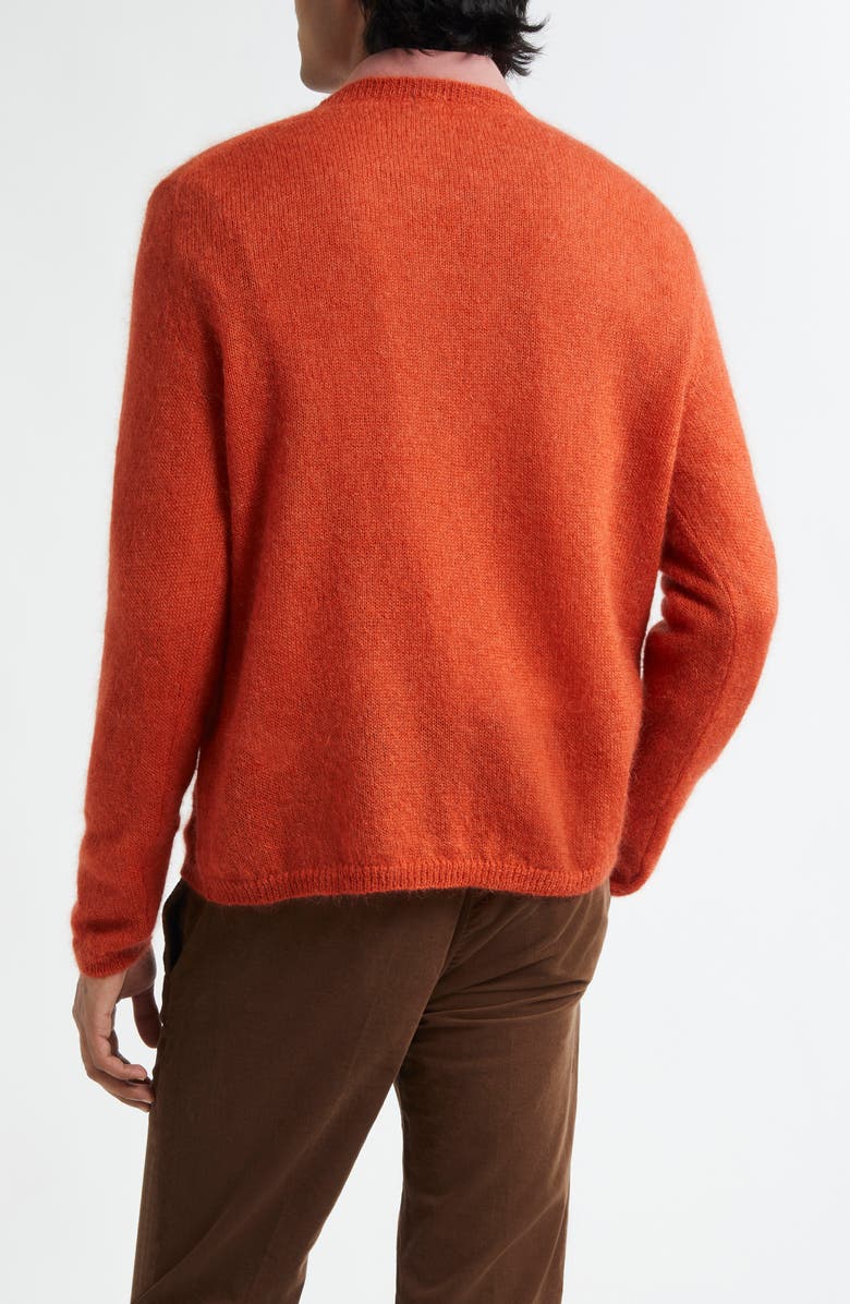 Massimo Alba Kid Mohair & Mulberry Silk Crewneck Sweater, Alternate, color, Russet