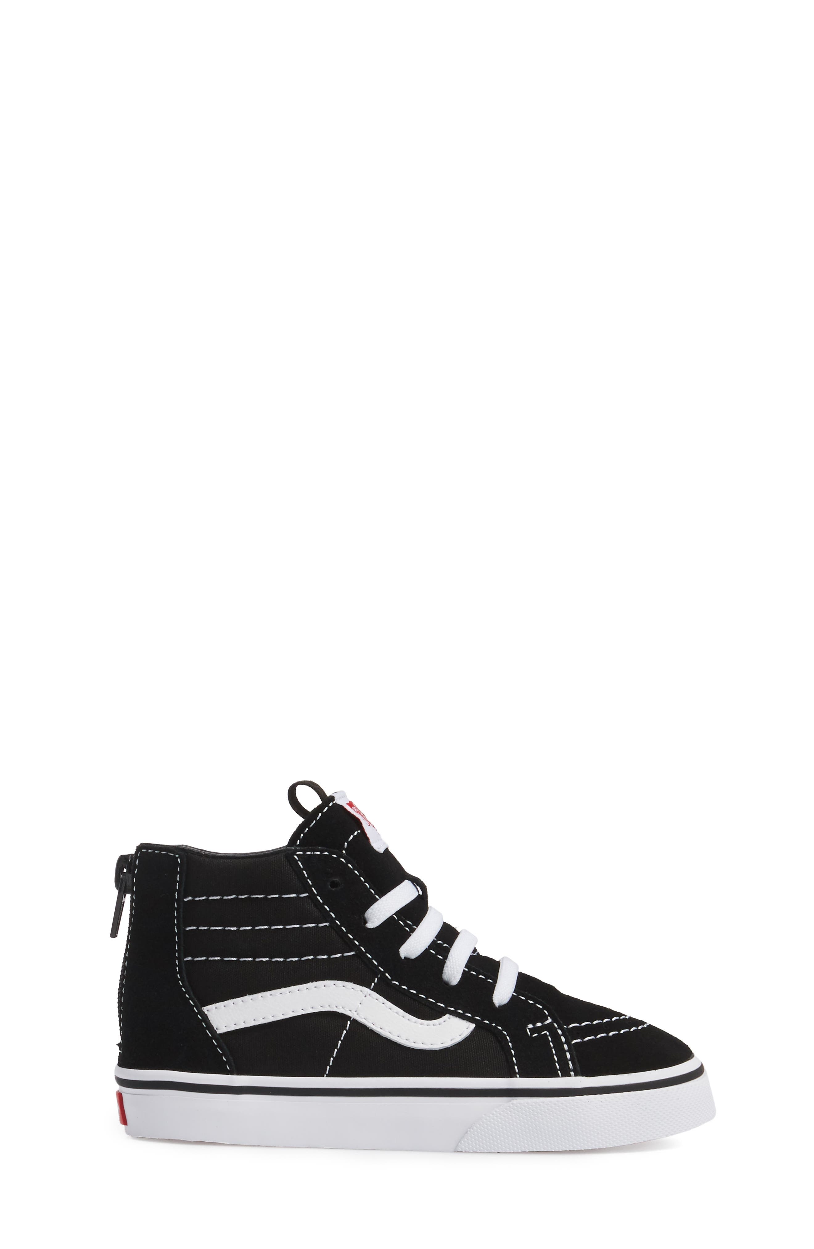 Vans Sk8-Hi Zip Sneaker, Alternate, color, Black/ White