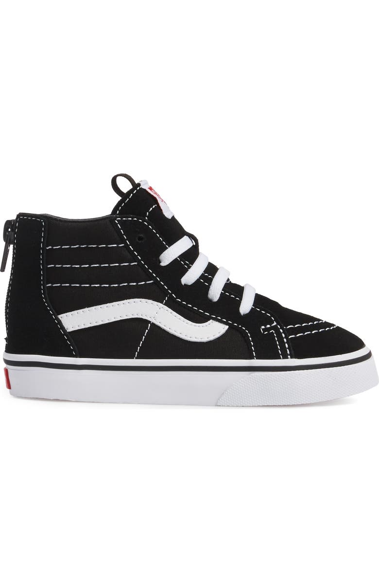 Vans Sk8-Hi Zip Sneaker, Alternate, color, Black/ White