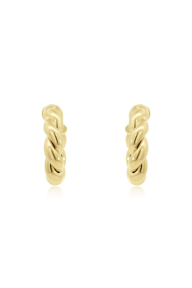 Chunky Twist Hoop Earrings, Alternate, color, Gold Plated Sterling Silver