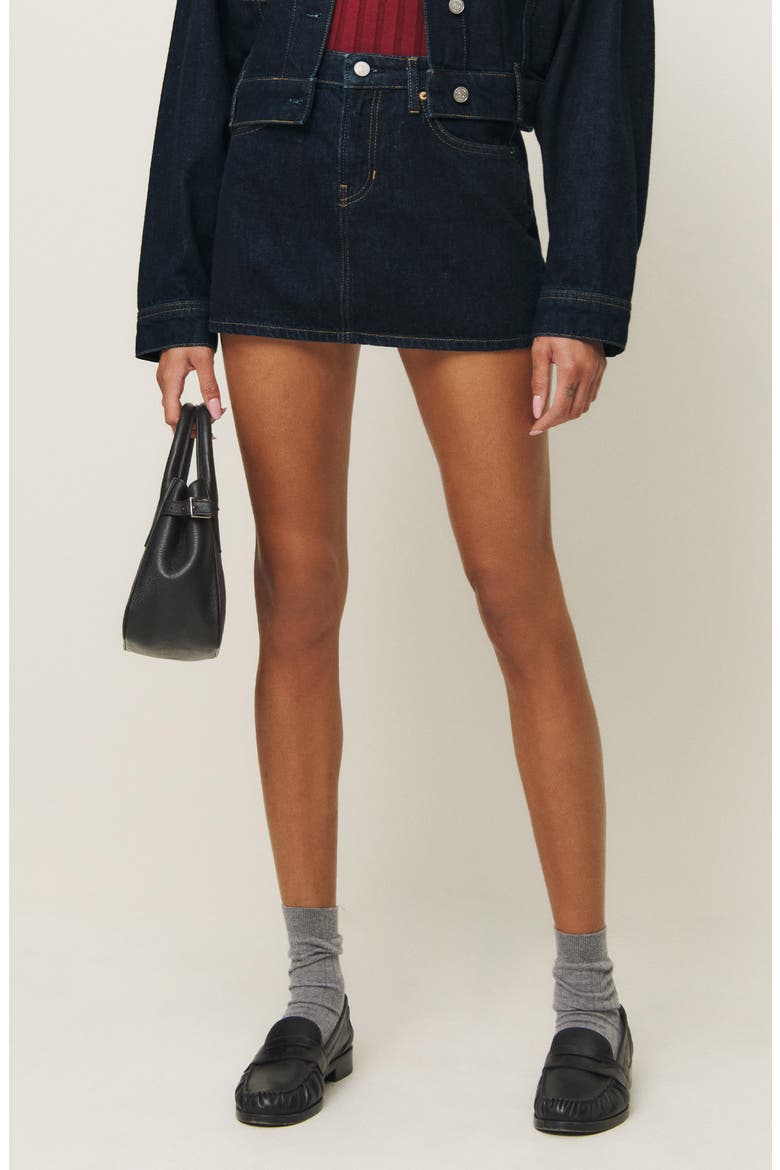 Hazel Denim Miniskirt, Main, color, ONDINE