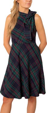 Hope & Henry Organic Sleeveless Bow Neck Dress