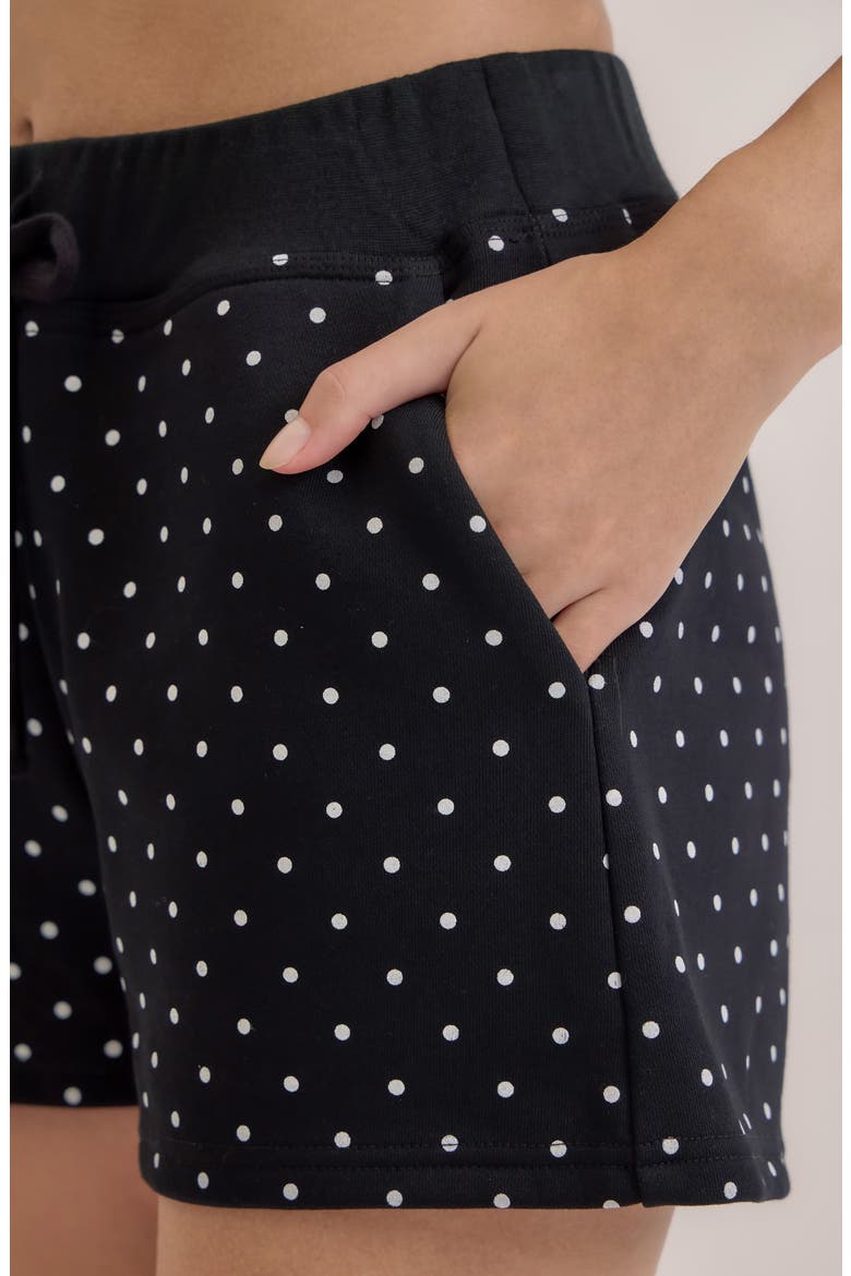 Monroe Dotted Jersey Shorts, Alternate, color, BLACK WHITE DOTS