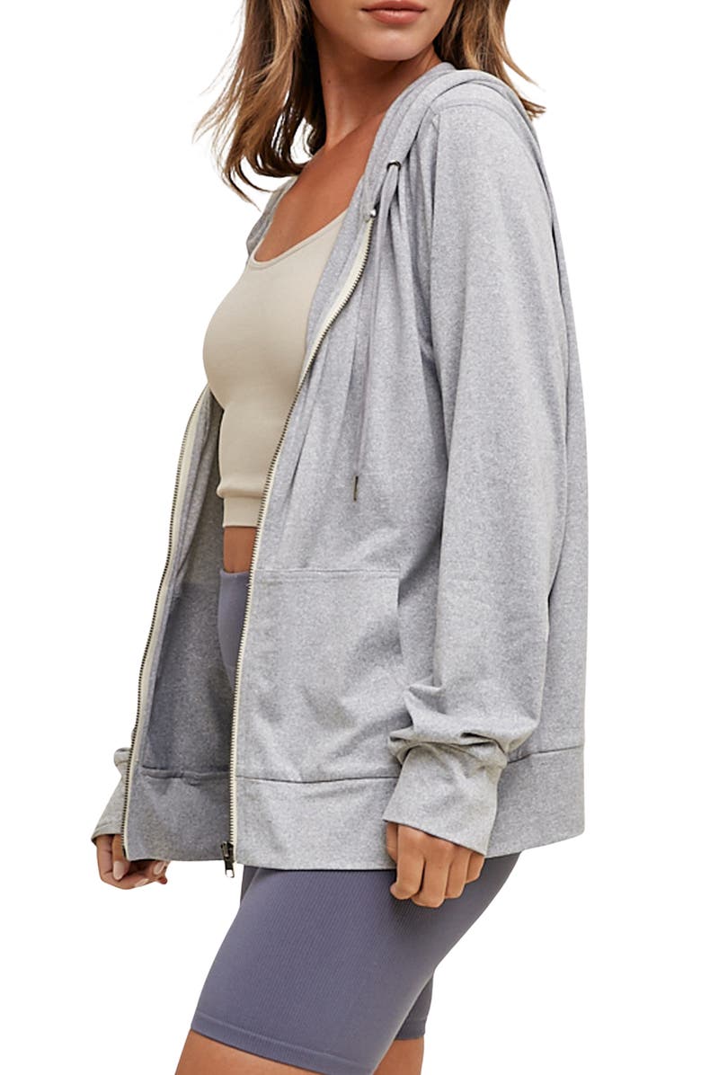 WISHLIST Soft Athletic Zip Hoodie, Alternate, color, Heather Grey