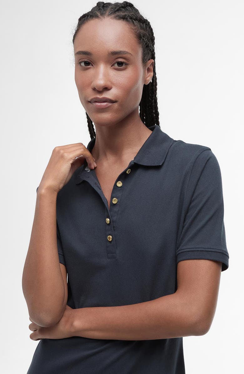 Barbour Celeste Stretch Cotton Piqué Polo Midi Dress, Alternate, color,