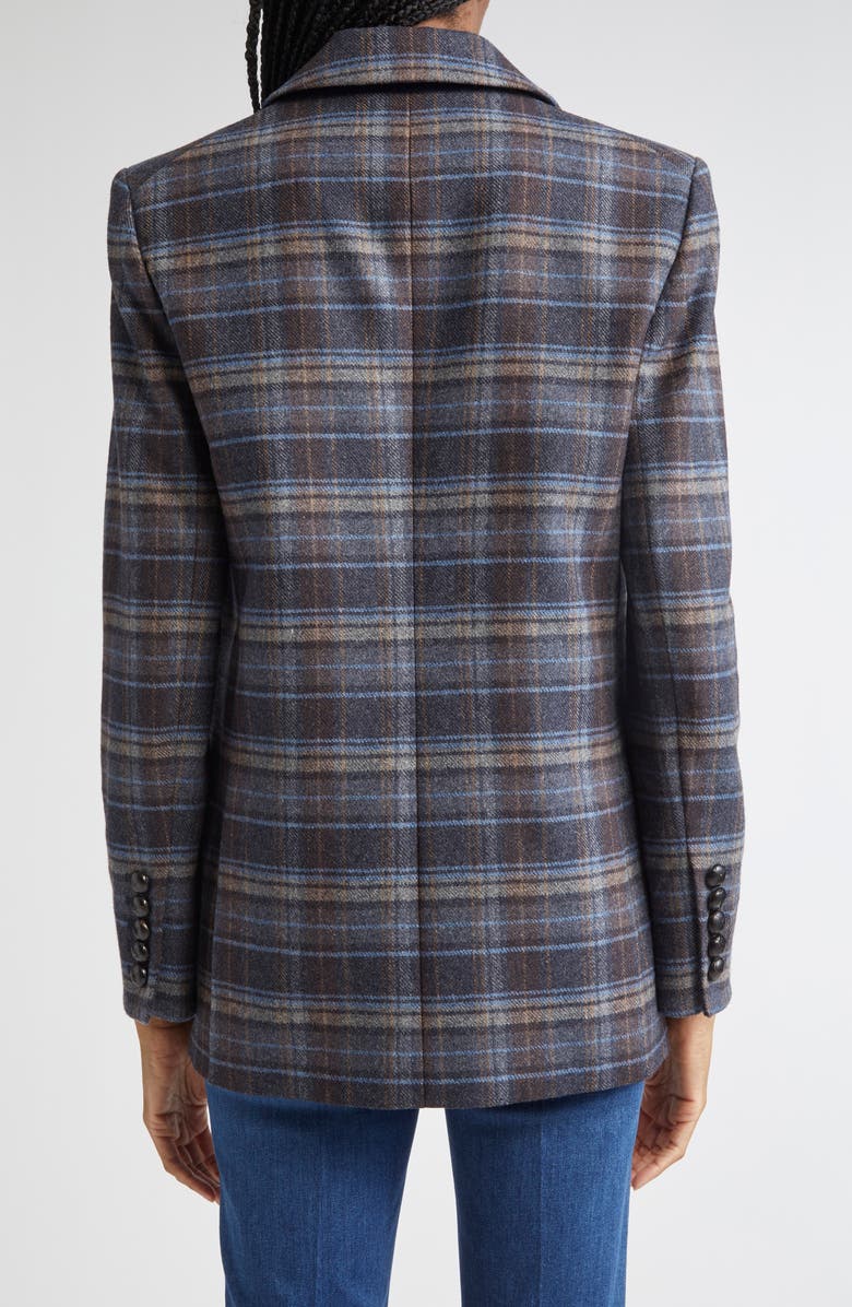 Veronica Beard Oria Plaid Wool Blend Dickey Jacket, Alternate, color, Blue Multi