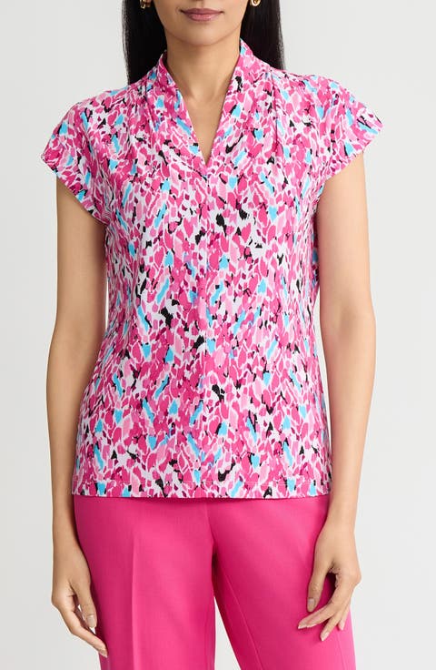 Printed Dolman Sleeve Top (Petite)