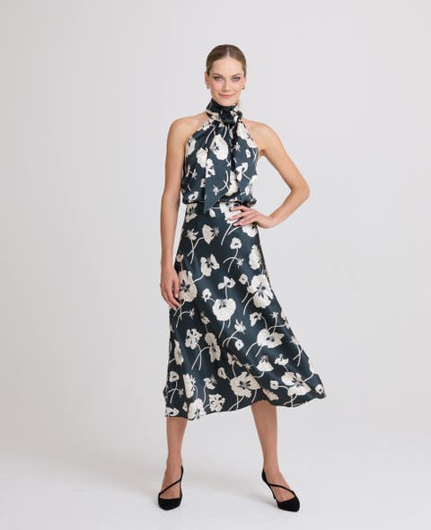 Poppy Liberty Satin Silk Slip Skirt