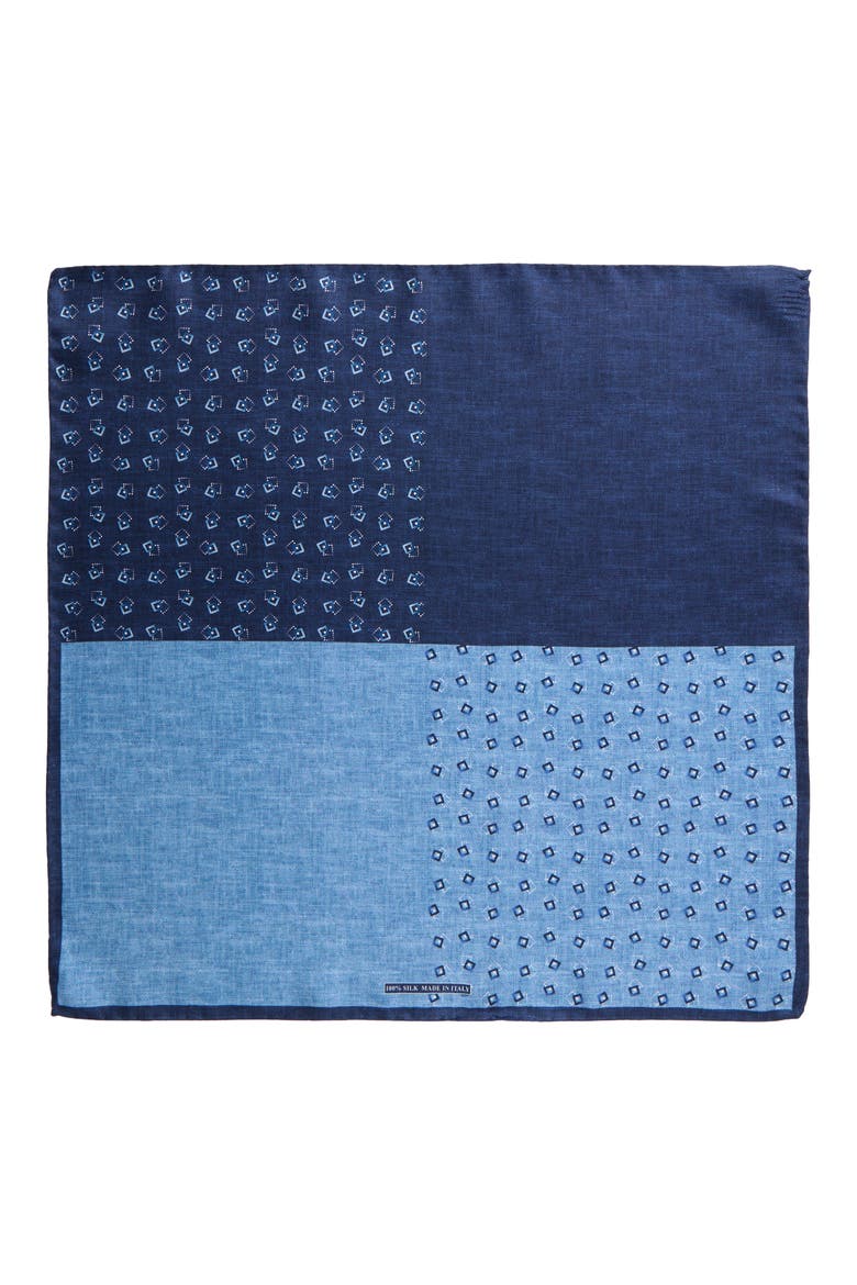 Panel Silk Pocket Square, Alternate, color, LT BLUE