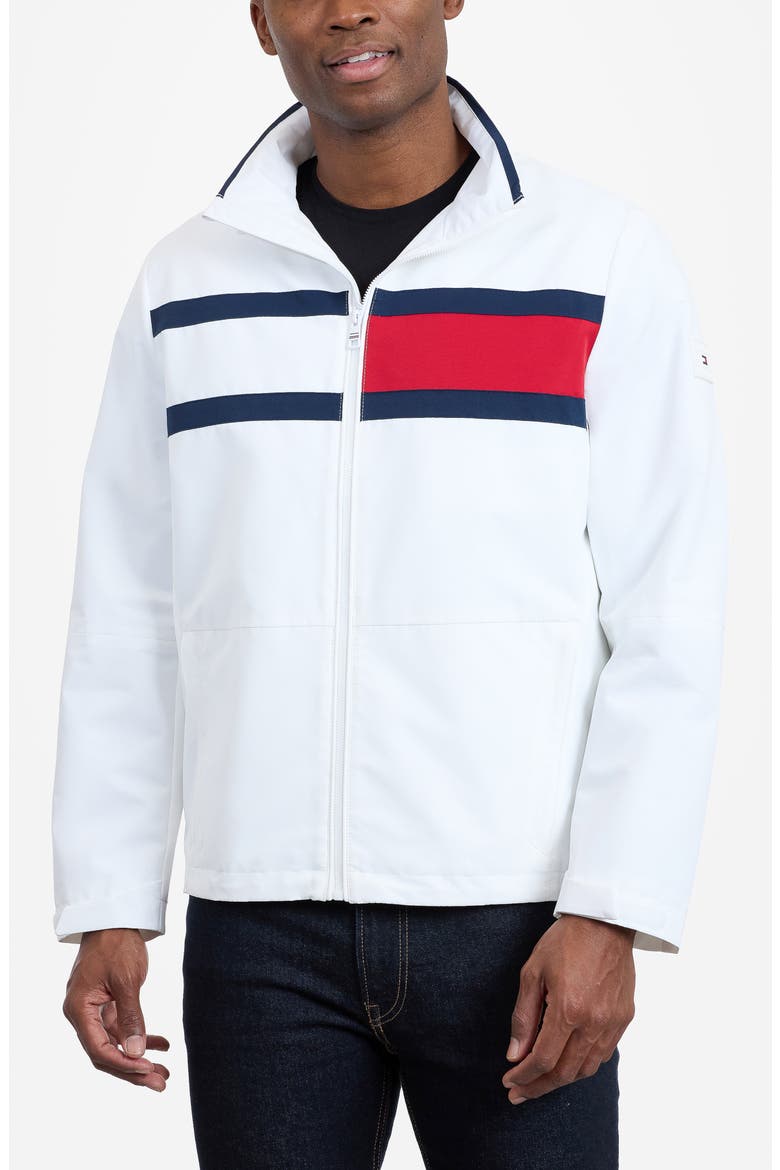 Flag Softshell Zip Jacket, Main, color, WHITE