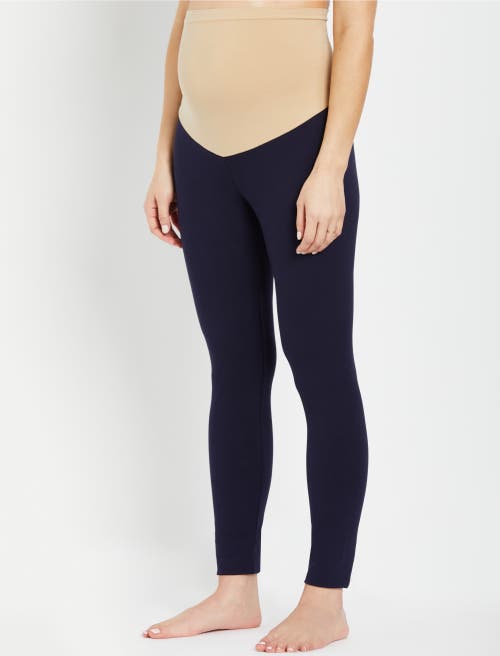 Motherhood Maternity Essential Stretch Secret Fit Over The Belly Maternity Leggings In Black & Navy