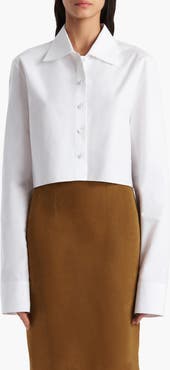 Khaite Jasen Crop Button-Up Shirt