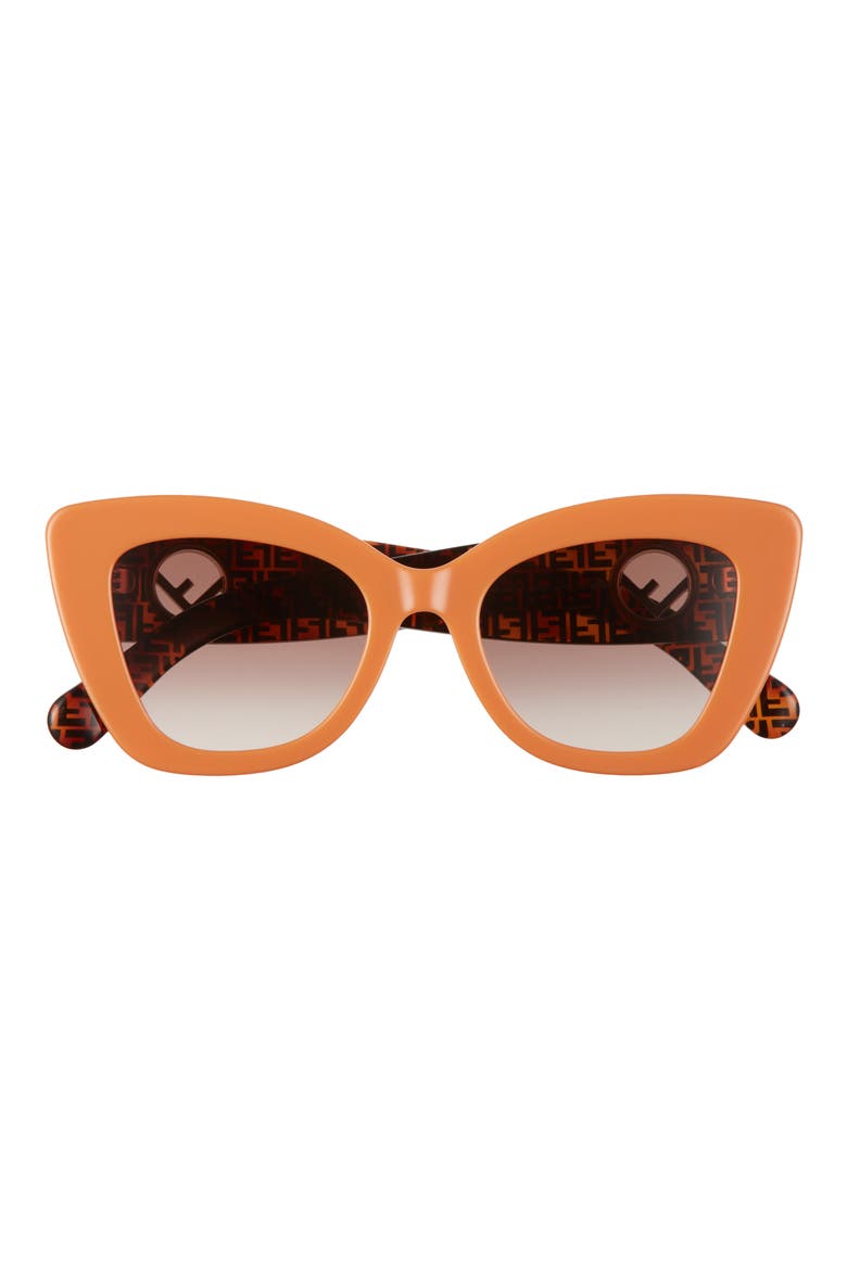 52mm Sunglasses, Main, color, ORANGE HAVANA/ BROWN GRADIENT