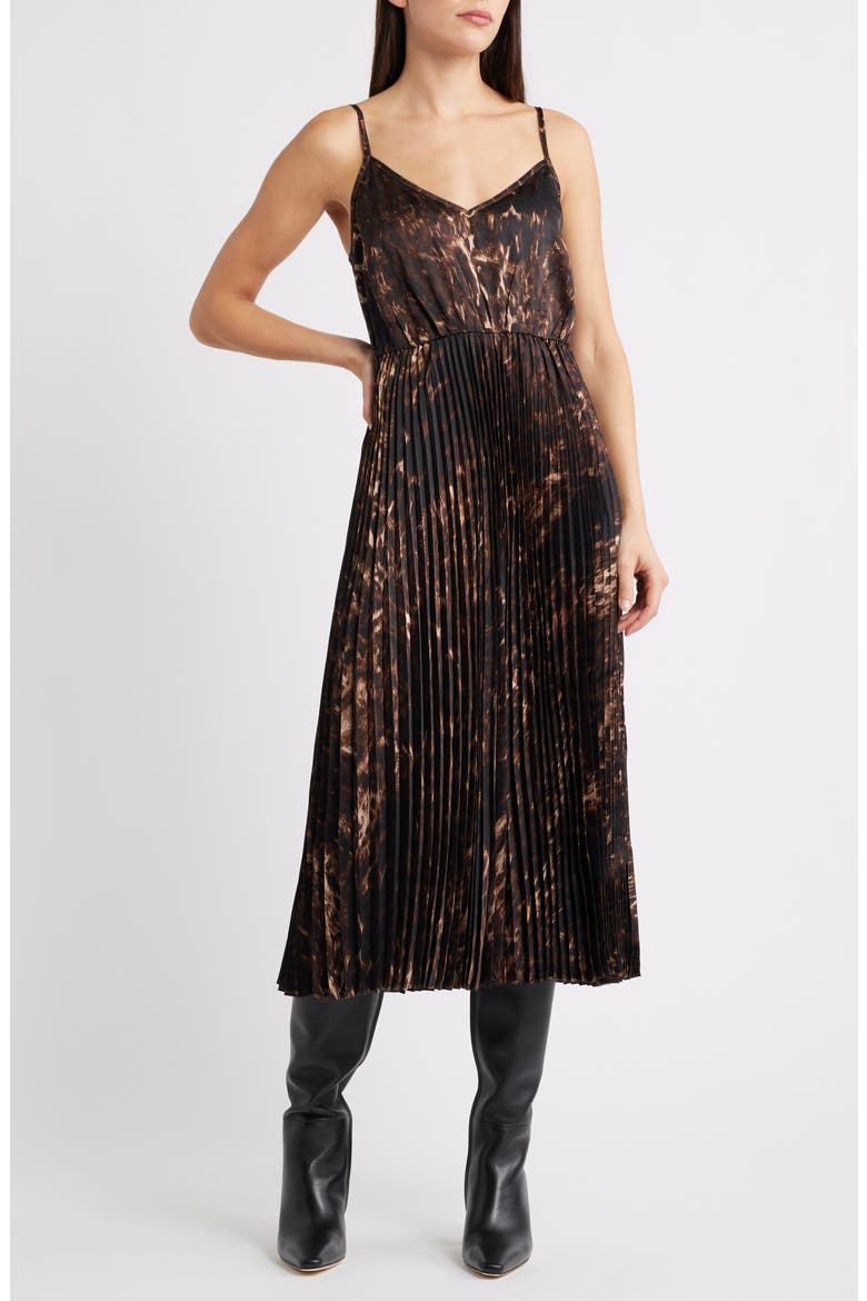 Mixed Media Long Sleeve Dress, Alternate, color, RICH BLACK 060
