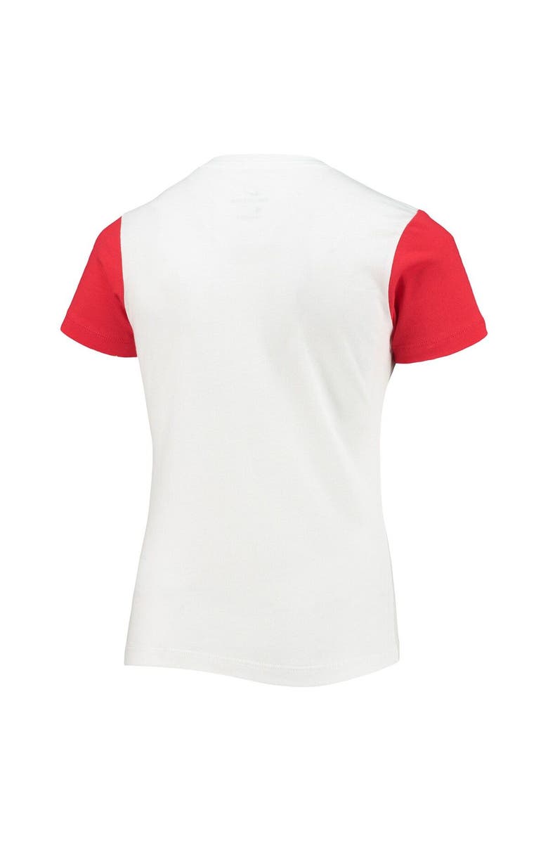 Nike Girls Youth Nike White/Red Team USA Color Block V-Neck T-Shirt, Alternate, color, 
