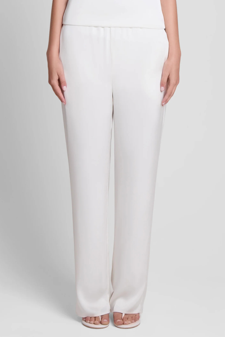 Soho Satin Straight Leg Pants, Main, color, White