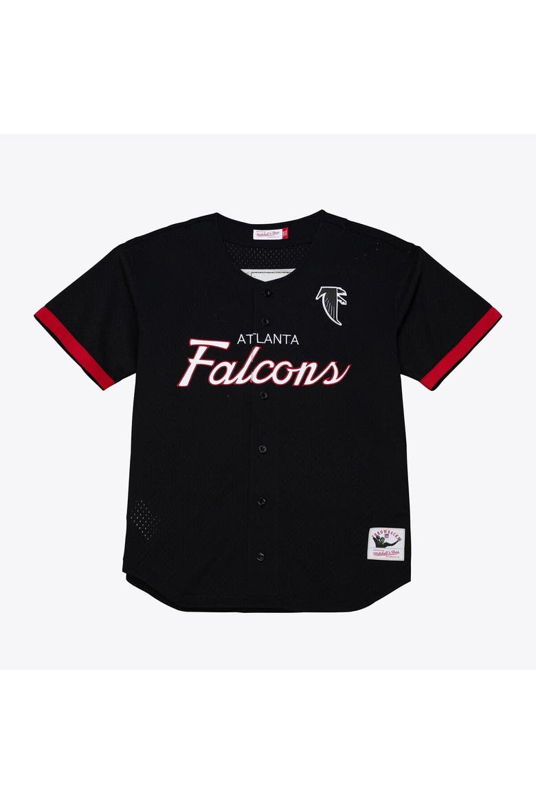 Men's Mitchell & Ness  Black Atlanta Falcons Head Coach Mesh Full-Button Fashion Jersey, Main, color, Black