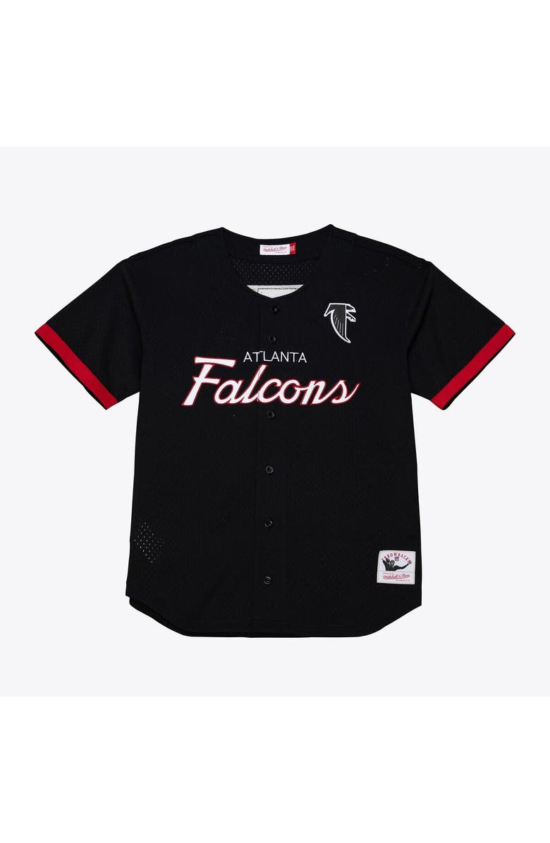 Mitchell & Ness Men's Mitchell & Ness  Black Atlanta Falcons Head Coach Mesh Full-Button Fashion Jersey, Main, color, Black