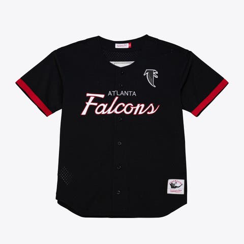 Men's Mitchell & Ness  Black Atlanta Falcons Head Coach Mesh Full-Button Fashion Jersey
