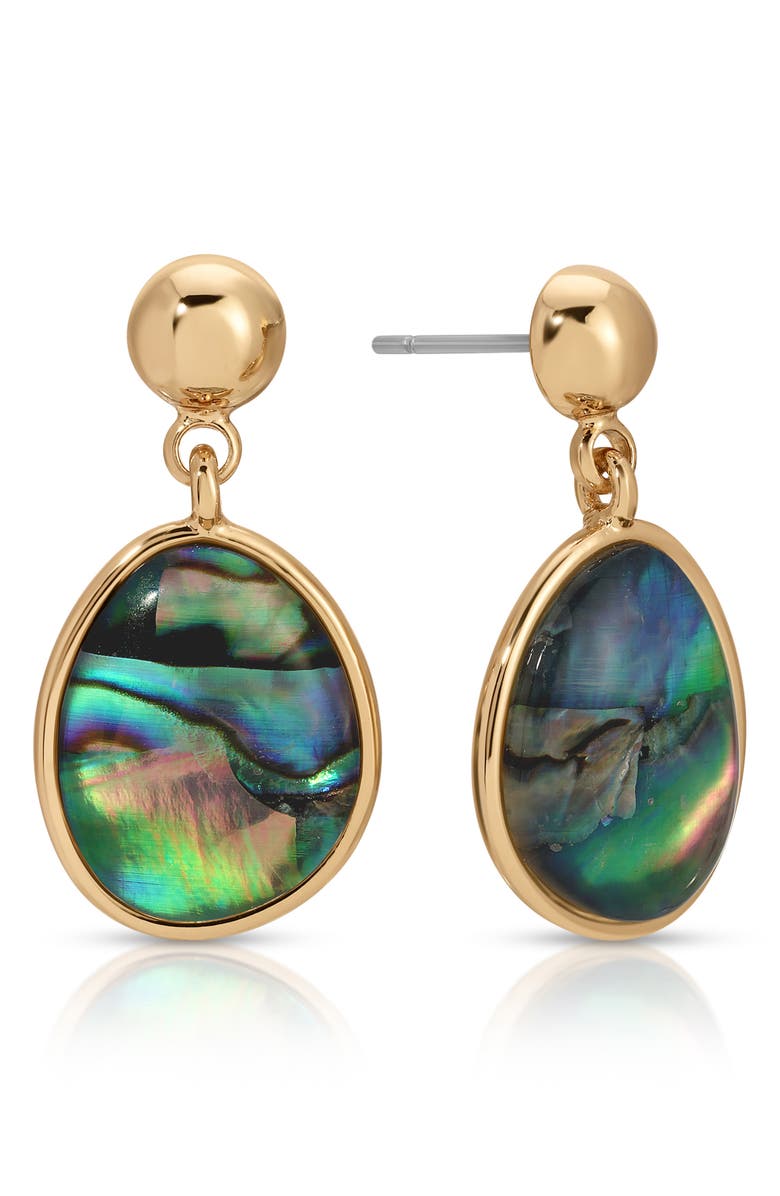 Ettika Abalone Orb Drop Earrings, Alternate, color, Abalone